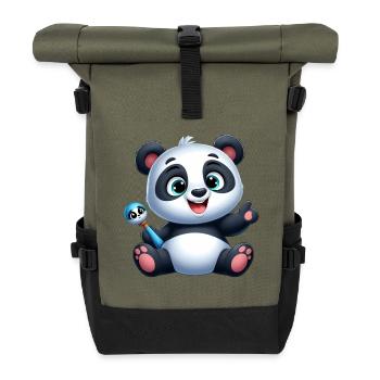 panda 3 - Sac à dos roll top - olive/noir - Devant