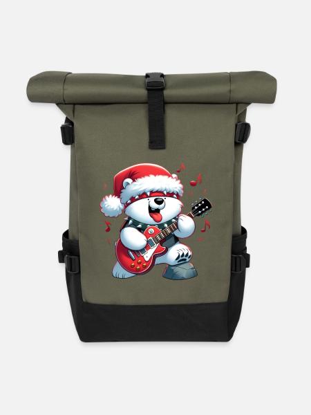 Polar Bear 7 - Roll Top Backpack - olive/black