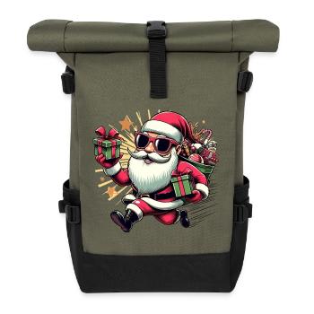 Santa Fun 10 - Roll Top Backpack - olive/black - Front