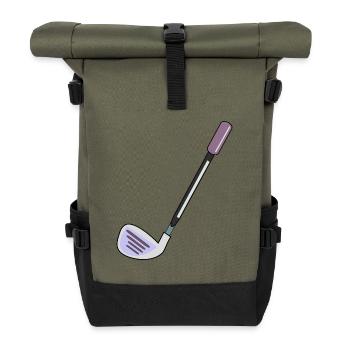 GOLFSCHLÄGER GOLFSPIELEN - Rolltop Rucksack - Olive/Schwarz - Vorne
