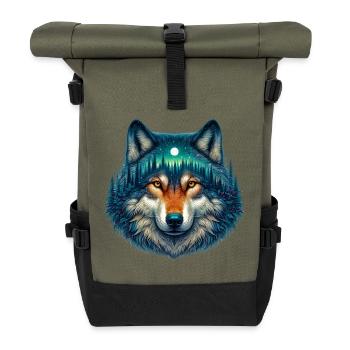 Loup - Sac à dos roll top - olive/noir - Devant