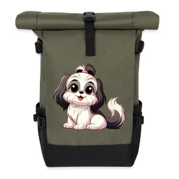Shih Tzu - Roll Top Backpack - olive/black - Front