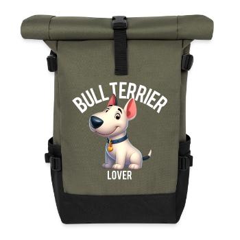 Bullterrier Liebhaber 4 - Rolltop Rucksack - Olive/Schwarz - Vorne
