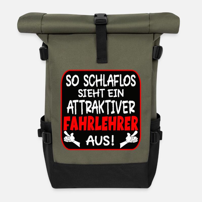 Fahrlehrer - Rolltop Rucksack - Olive/Schwarz