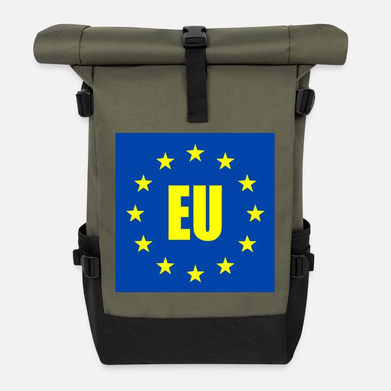 Eu - europa - Rolltop Rucksack - Olive/Schwarz