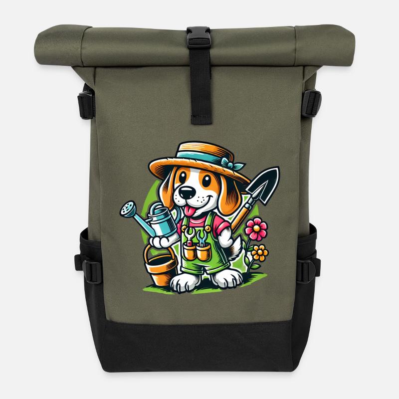 Beagle Gärtner - Rolltop Rucksack - Olive/Schwarz