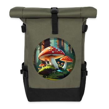 Champignon - Amanita muscaria dans la forêt 001 - Sac à dos roll top - olive/noir - Devant