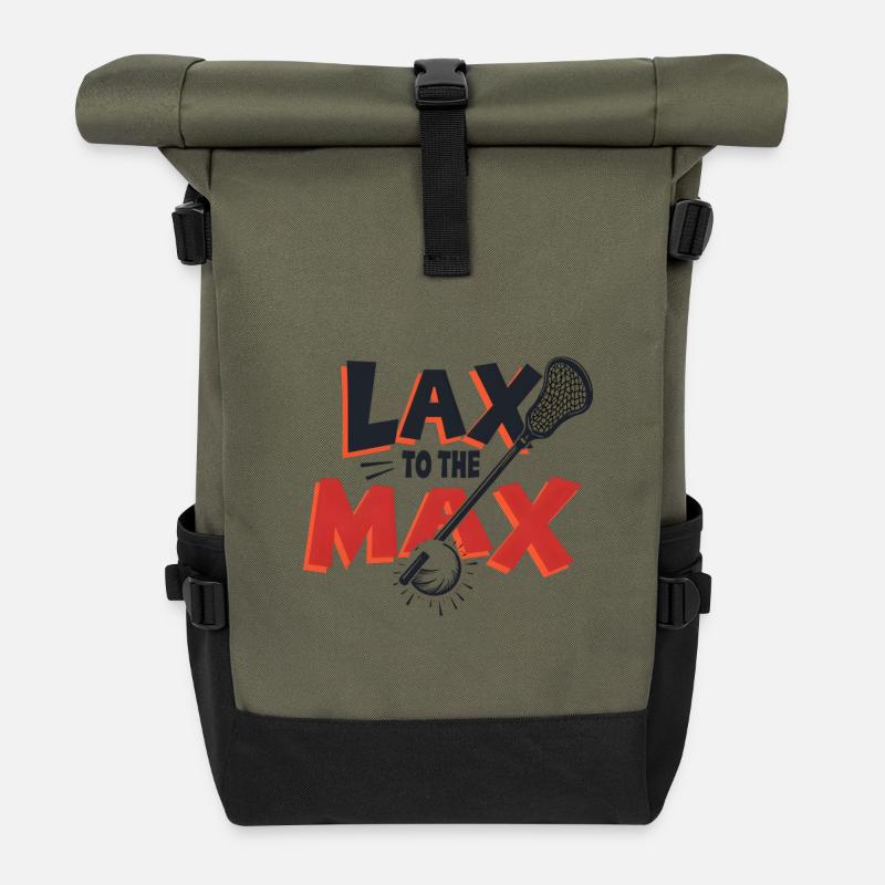 Lax to the Max - Roll Top Backpack - olive/black