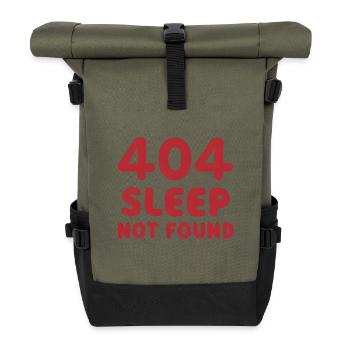 404: Sleep Not Found - Roll Top Backpack - olive/black - Front