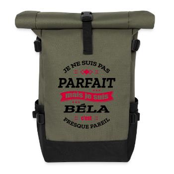 BÉLA PARFAIT - PRENOM BÉLA - Sac à dos roll top - olive/noir - Devant