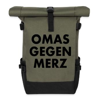 Omas gegen merz - Rolltop Rucksack - Olive/Schwarz - Vorne