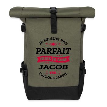 JACOB PARFAIT - PRENOM JACOB - Sac à dos roll top - olive/noir - Devant