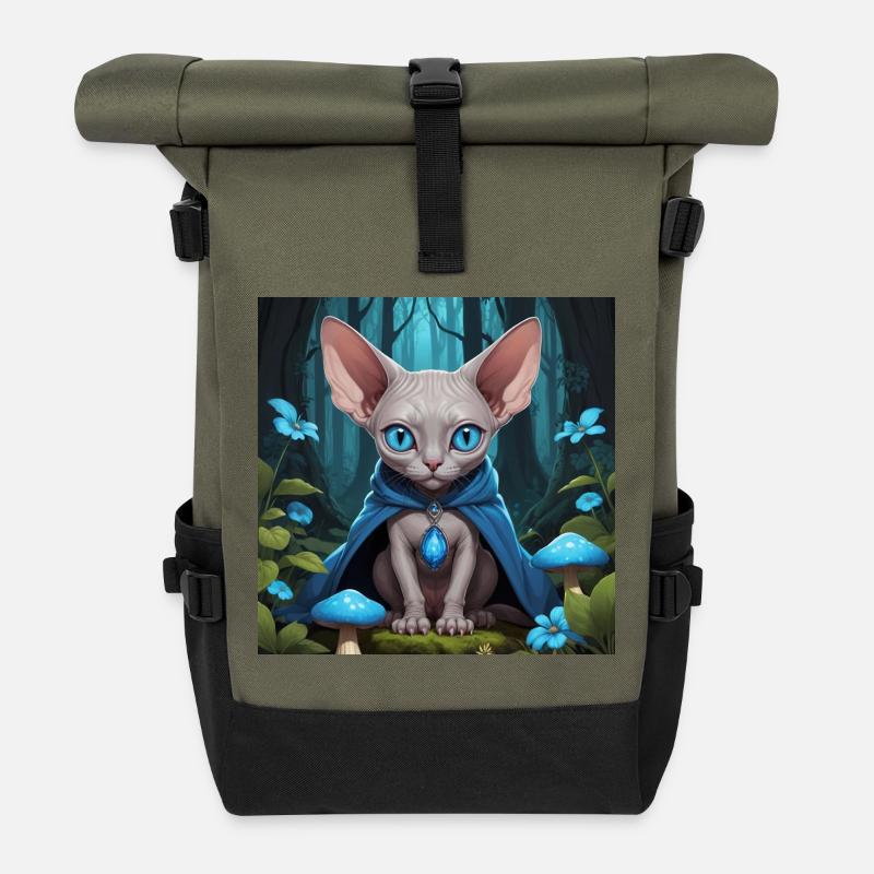 Gobelin Sphynx - Sac à dos roll top - olive/noir