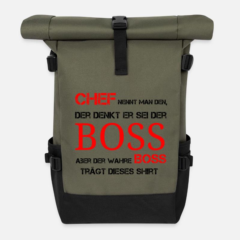 Les vrais patrons - Sac à dos roll top - olive/noir
