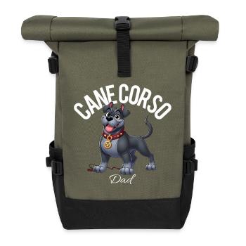 Cane Corso Dad 3 - Roll Top Backpack - olive/black - Front