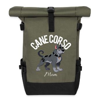 Cane Corso Mom 2 - Roll Top Backpack - olive/black - Front