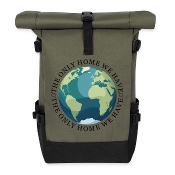 Das einzige Zuhause das wir haben ! - Rolltop Rucksack - Olive/Schwarz - Vorne