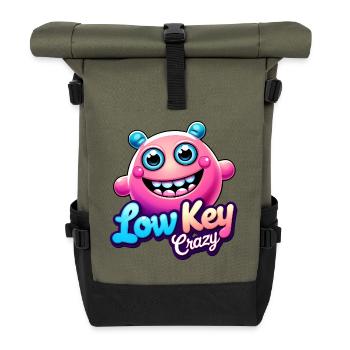 Low Key Crazy - Roll Top Backpack - olive/black - Front