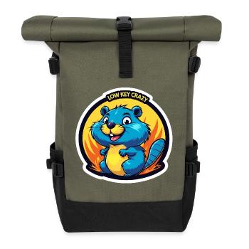 Low Key Crazy Bieber - Roll Top Backpack - olive/black - Front