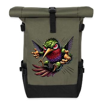 Conception de colibri - Sac à dos roll top - olive/noir - Devant