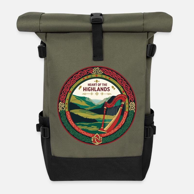 Écosse - Sac à dos roll top - olive/noir