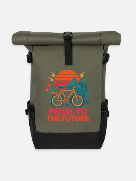 Pedal to the Future - Rolltop Rucksack - Olive/Schwarz