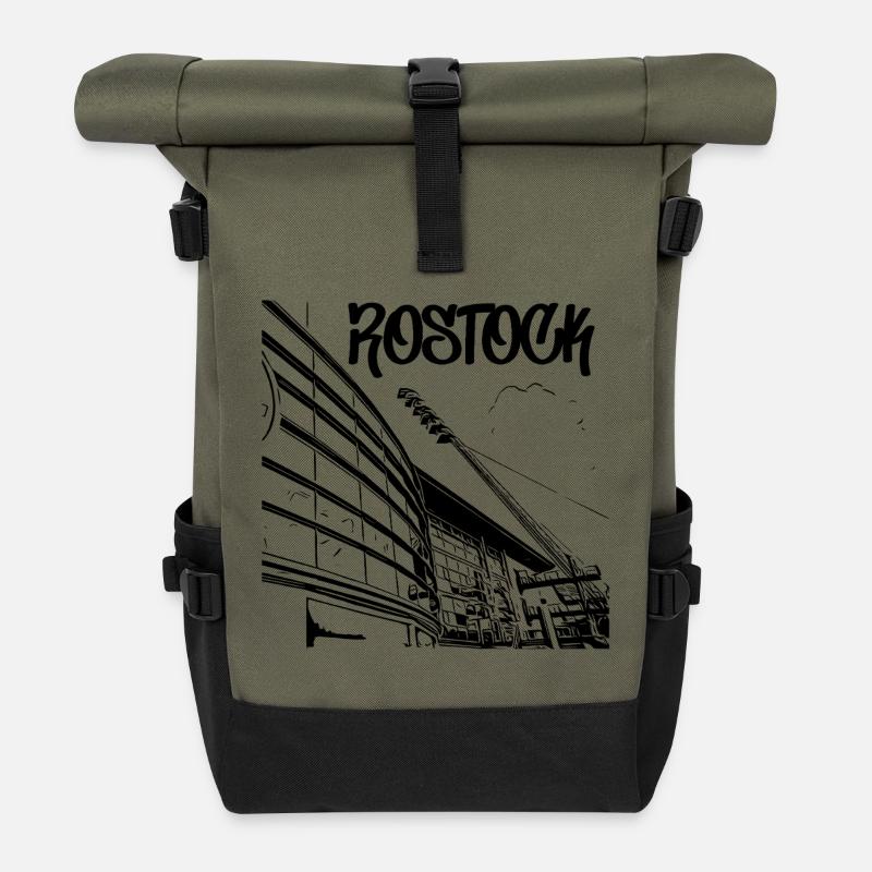 Rostock Stadionblick - Rolltop Rucksack - Olive/Schwarz