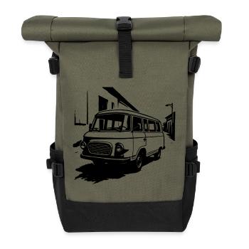 Transport-Kult Ostklassiker - Rolltop Rucksack - Olive/Schwarz - Vorne