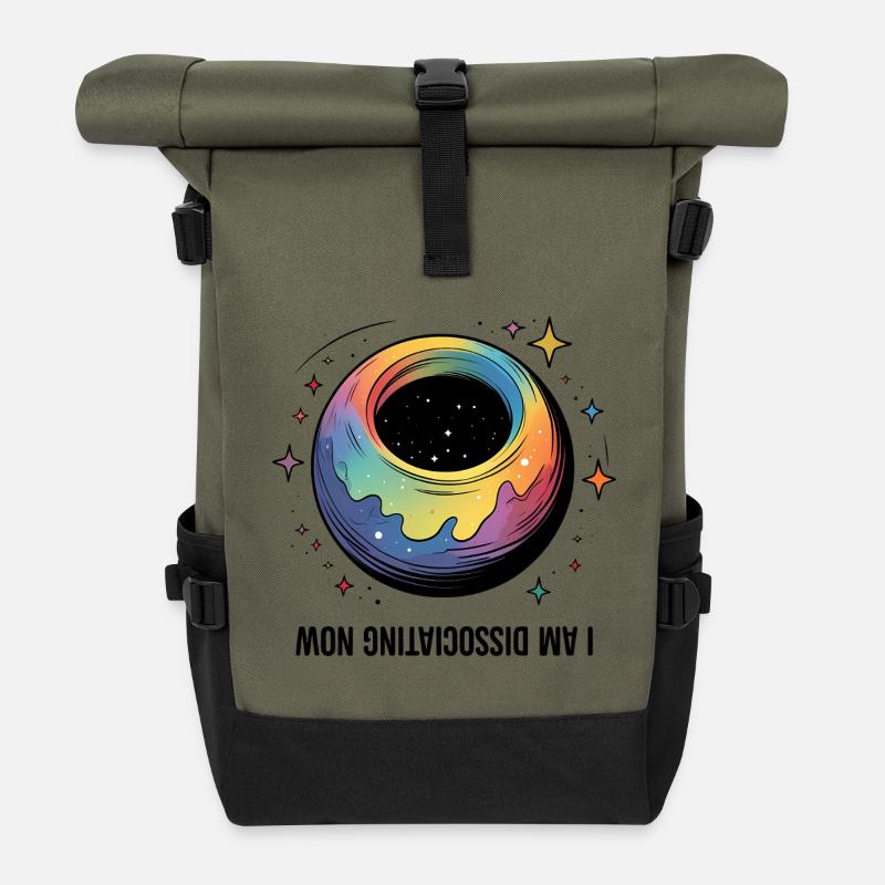 I am Dissociating Now - Roll Top Backpack - olive/black