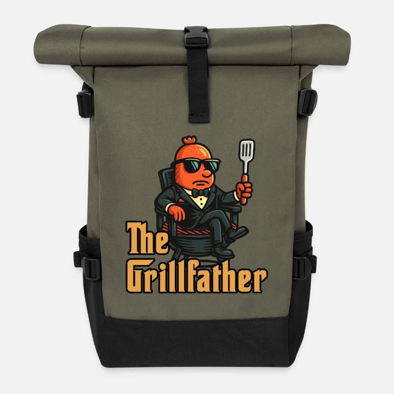 The Grillfather - Roll Top Backpack - olive/black