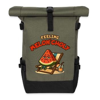 Meloncholy in the sun - Roll Top Backpack - olive/black - Front
