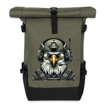 Aigle militaire en mission - Sac à dos roll top - olive/noir - Devant