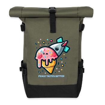 Peace Tastes Better - Roll Top Backpack - olive/black - Front