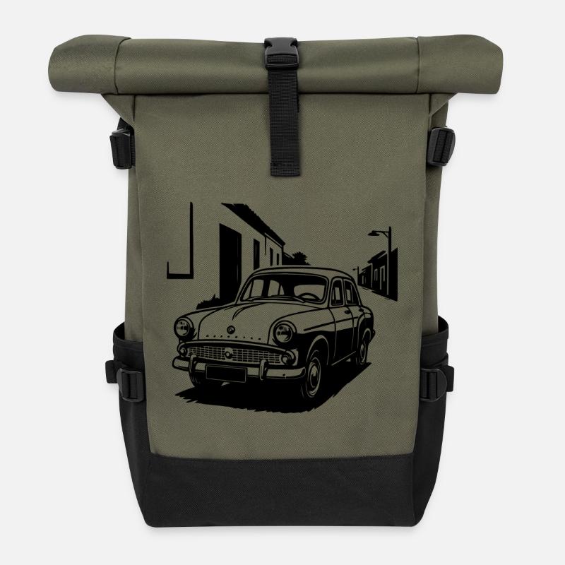 Rétro Classique 403 - Sac à dos roll top - olive/noir