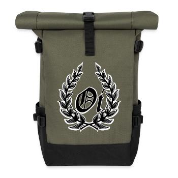 Oi Skinhead  - Rolltop Rucksack - Olive/Schwarz - Vorne