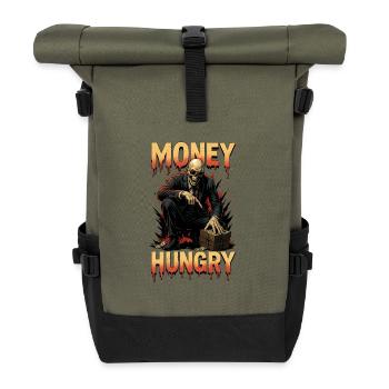 Money Hungry – Gier nach Cash - Rolltop Rucksack - Olive/Schwarz - Vorne