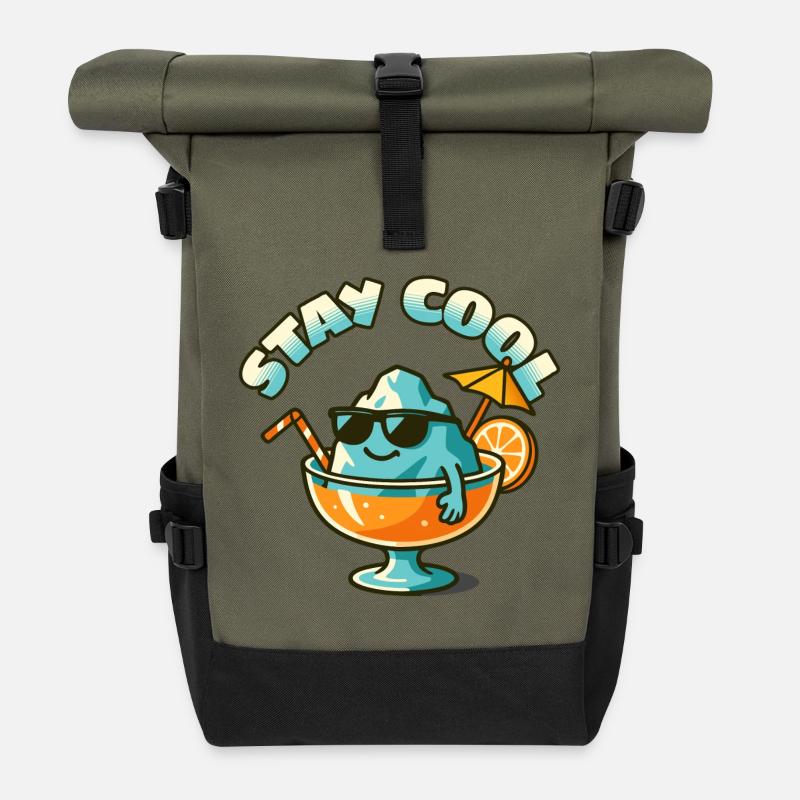 Stay Cool Isbjerg i Sommerglas - Roll Top Backpack - olive/black