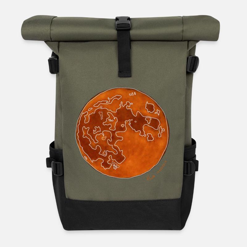 LA LUNE ORANGE - Sac à dos roll top - olive/noir