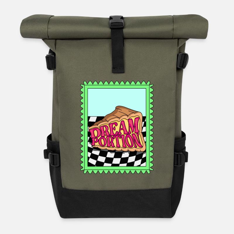 PORTION DE RÊVE - Sac à dos roll top - olive/noir