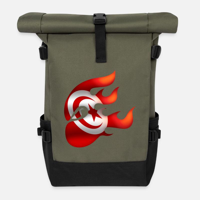 Drapeau de la Tunisie - Tunisie - Ninja - Sac à dos roll top - olive/noir