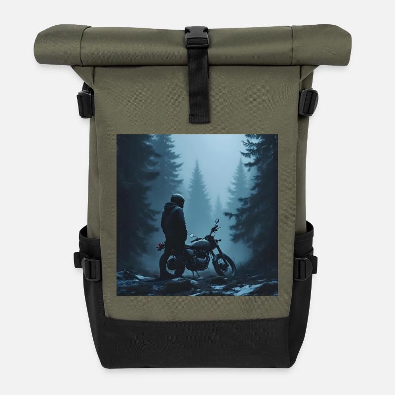 Northern Mist - Roll Top Backpack - olive/black