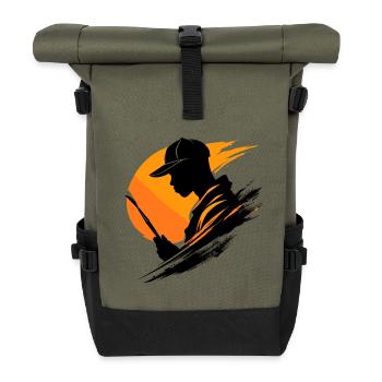 Artist Painting Studio - Roll Top Backpack - olive/black - Front