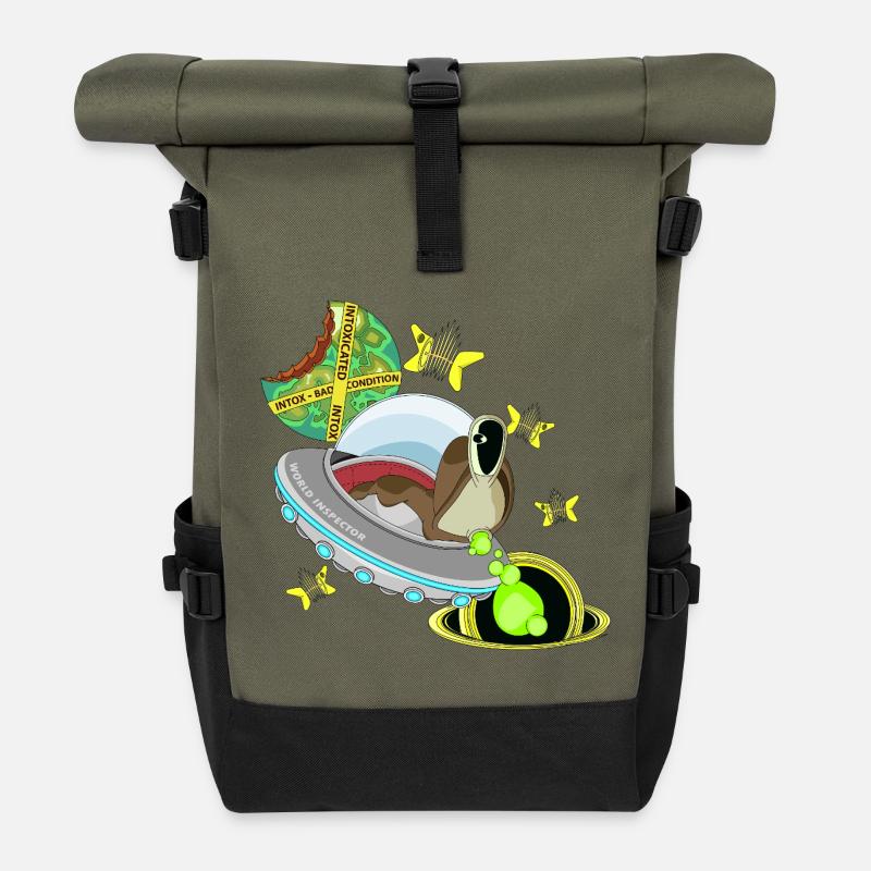CLOSED - Roll Top Backpack - olive/black