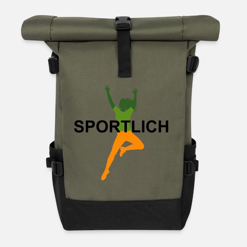 Sporty - Roll Top Backpack - olive/black