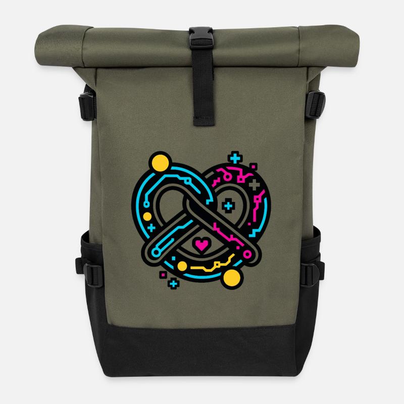 Cyber Pretzel - Rolltop Rucksack - Olive/Schwarz