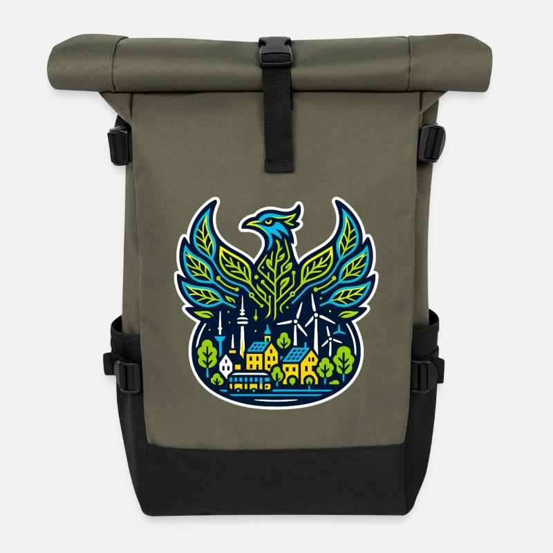 Phoenix of the energy transition - Roll Top Backpack - olive/black