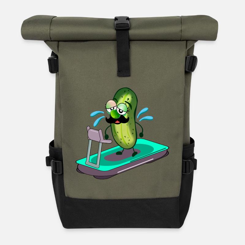 Papa Pickles Laufband - Rolltop Rucksack - Olive/Schwarz