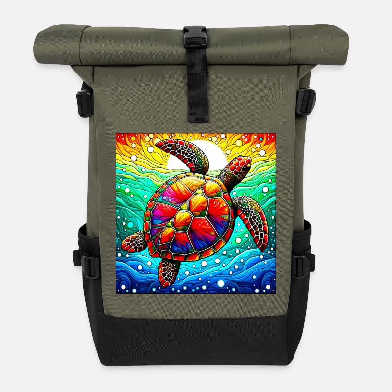 Schildkröte - Rolltop Rucksack - Olive/Schwarz