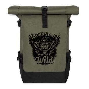 Sauvage - Sac à dos roll top - olive/noir - Devant