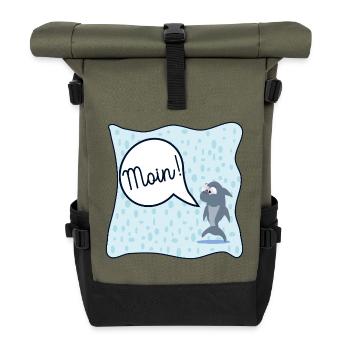 REGENWETTER HAMBURG MOIN - Rolltop Rucksack - Olive/Schwarz - Vorne
